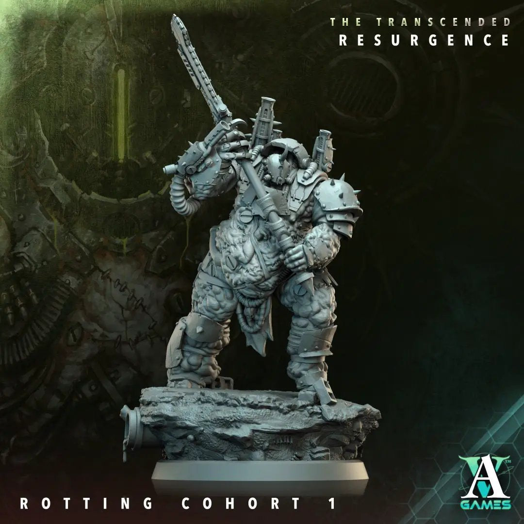 3D printed Rotting Cohort model by Last Hope Miniatures, detailed undead figures from Archvillain Games for tabletop gaming.