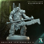 3D printed Rotting Legionnaire model by Last Hope Miniatures for Archvillain Games, showing a decayed undead soldier with detailed textures.