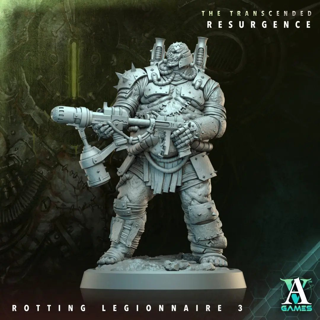 3D printed Rotting Legionnaire model by Last Hope Miniatures, detailed undead warrior from Archvillain Games.