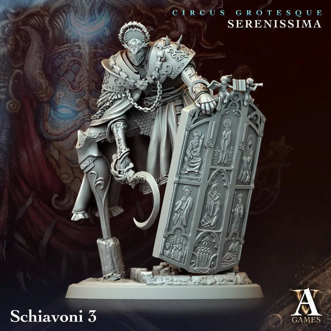 3D printed Schiavoni model by Last Hope Miniatures, detailed mini figure from Archvillain Games.