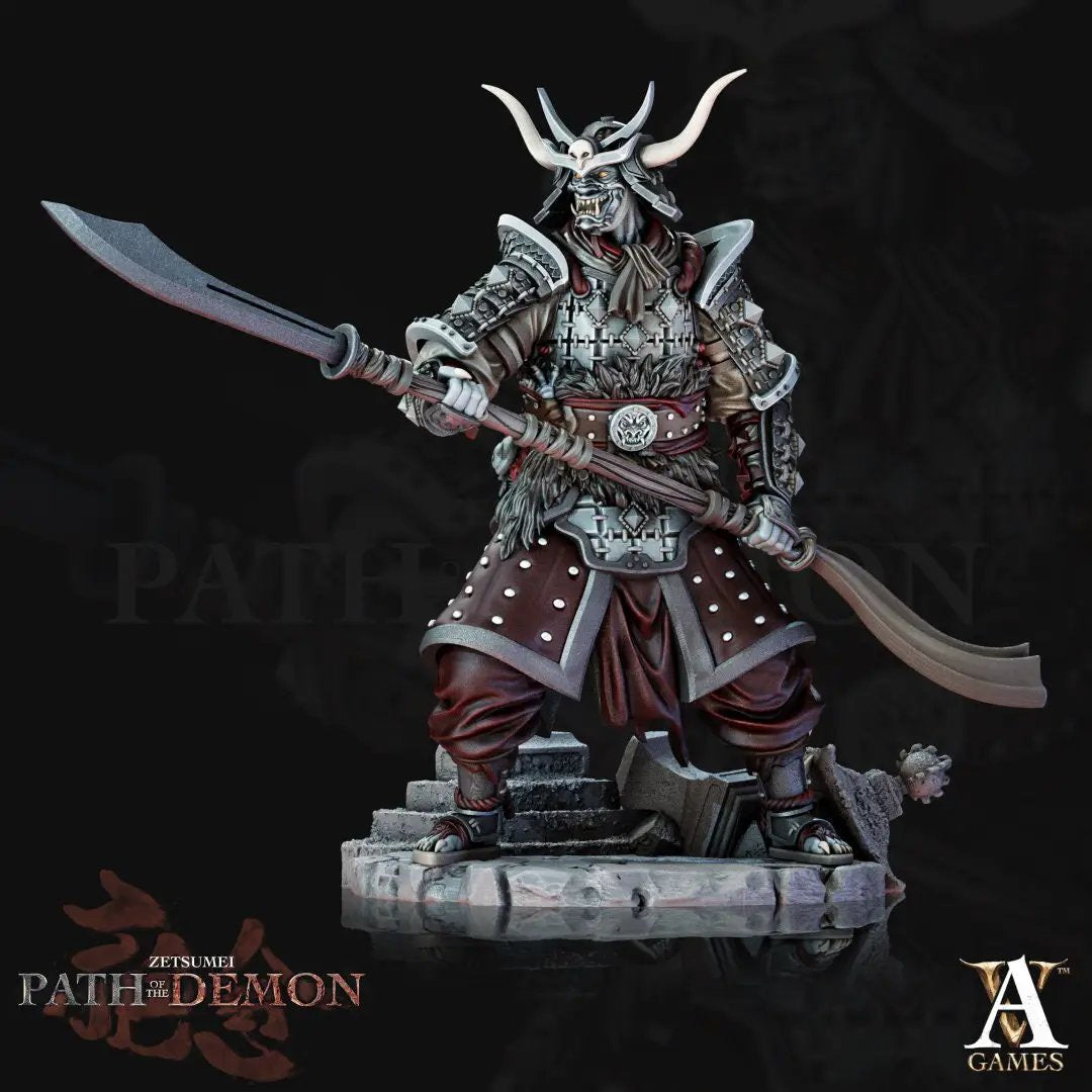 3D printed Senshi model by Last Hope Miniatures, detailed figure from Archvillain Games, showcasing intricate design and craftsmanship.