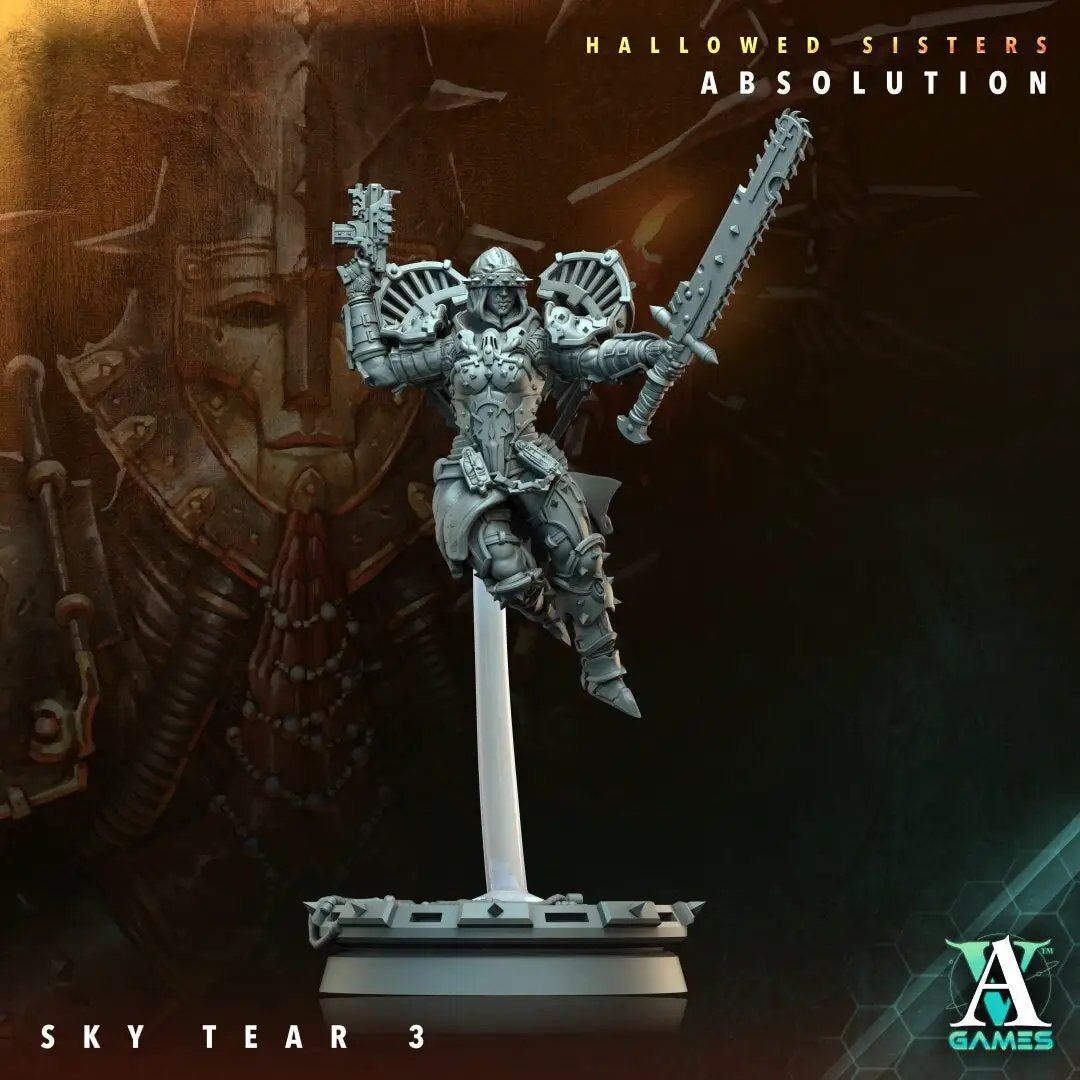 3D printed Sky Tear model by Last Hope Miniatures, detailed sci-fi figure from Archvillain Games for tabletop gaming.