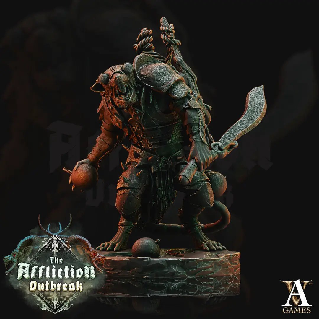 3D printed Slumrat Guerillas model by Last Hope Miniatures for Archvillain Games, featuring detailed rat characters in combat poses.