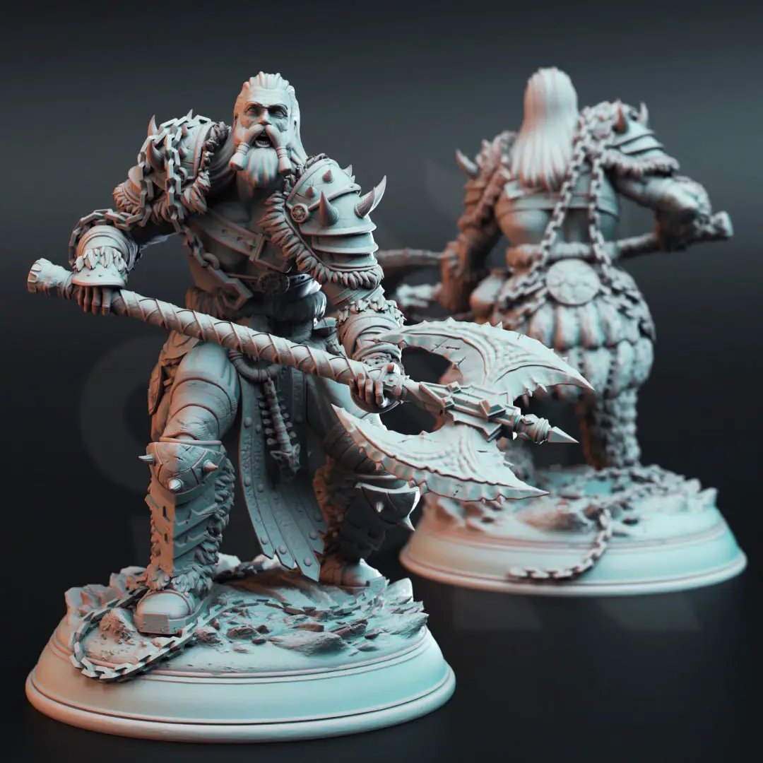 3D printed Snow Giants model by Last Hope Miniatures for DM Stash, showcasing detailed icy fantasy creatures.