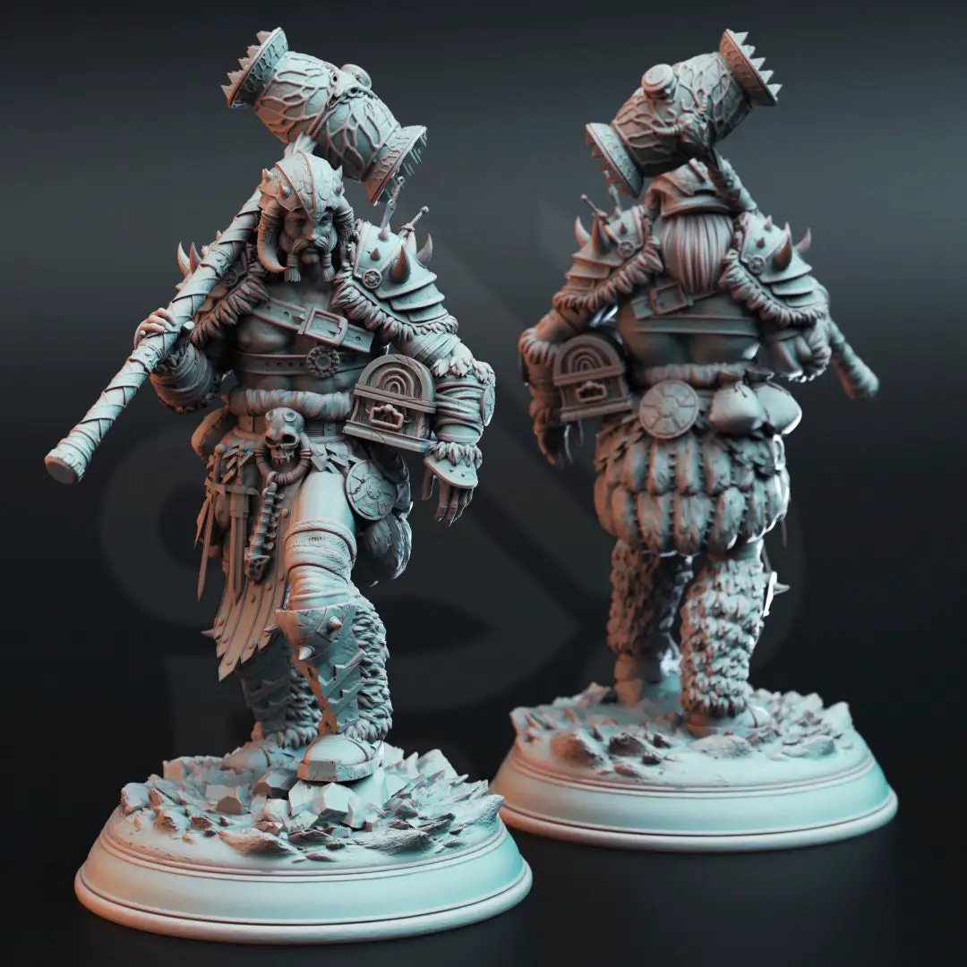 3D printed snow giant model by Last Hope Miniatures, showcasing detailed icy textures and imposing size, part of DM Stash collection.