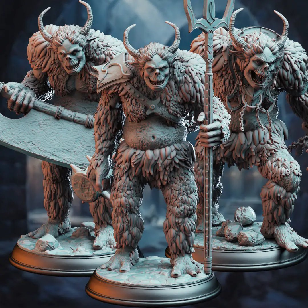3D printed snow troll model by Last Hope Miniatures, detailed resin sculpture of a whimsical winter troll figure.