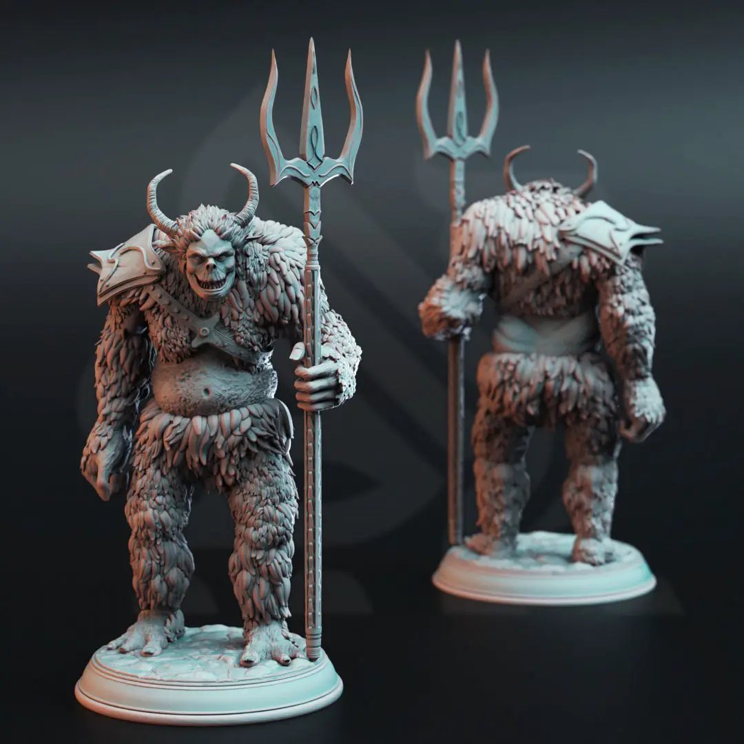 3D printed snow troll model by Last Hope Miniatures, detailed winter-themed fantasy creature with icy features and textured surface.