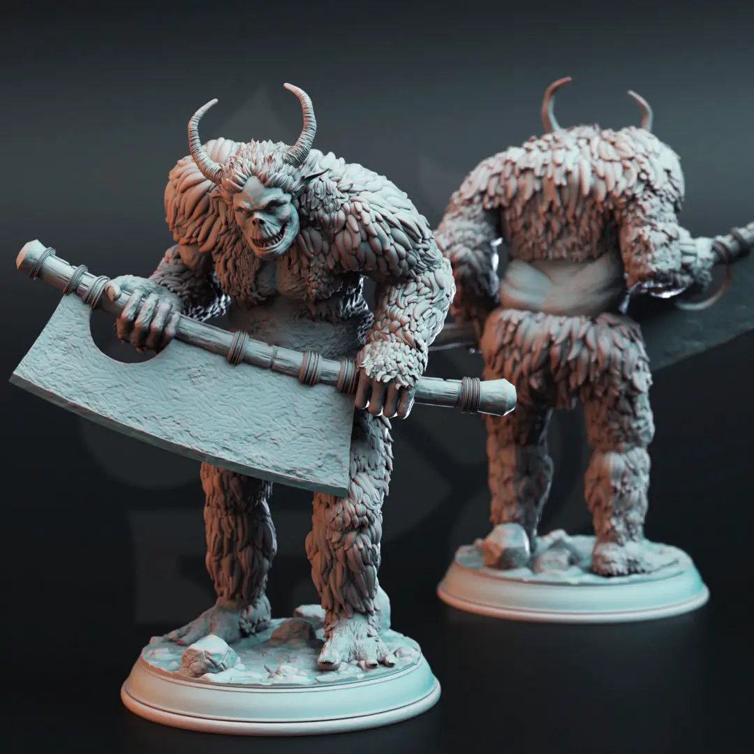 3D printed Snow Troll model by Last Hope Miniatures for DM Stash, featuring detailed icy features and a rugged troll design.