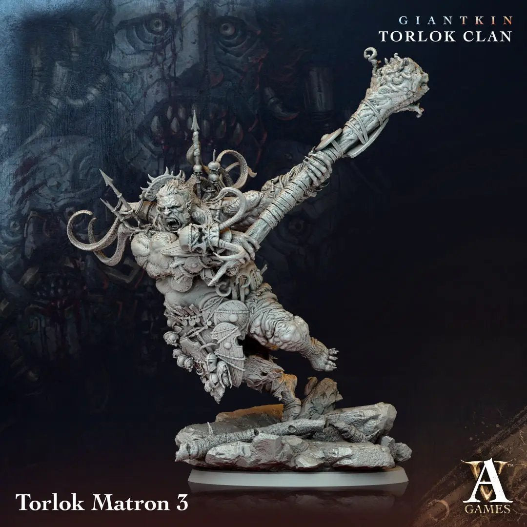 3D printed Torlok Matron model by Last Hope Miniatures for Archvillain Games, detailed miniature figure on a plain background.