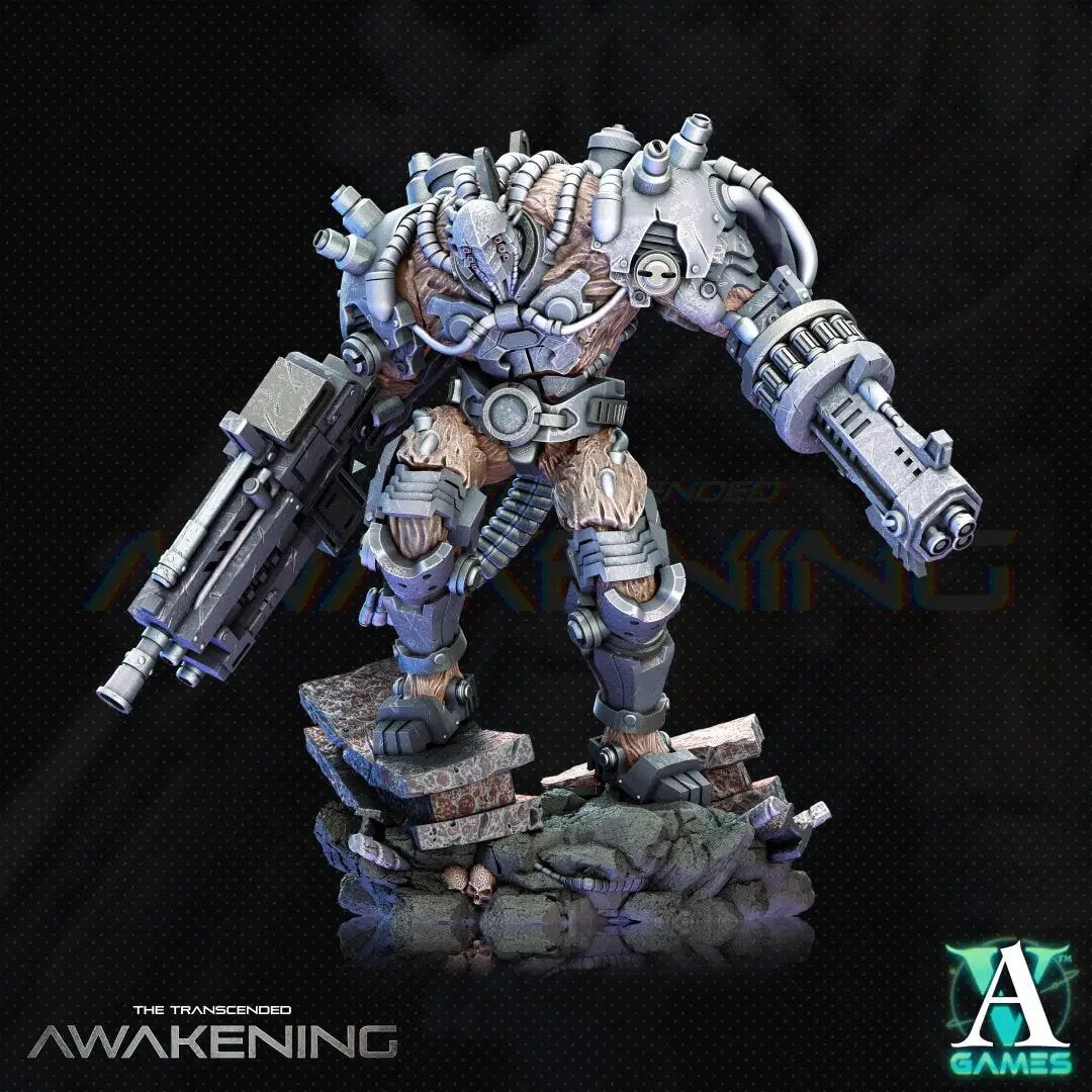 3D printed Transcended Fleshgraft model by Last Hope Miniatures for Archvillain Games, detailed flesh-like sci-fi creature.