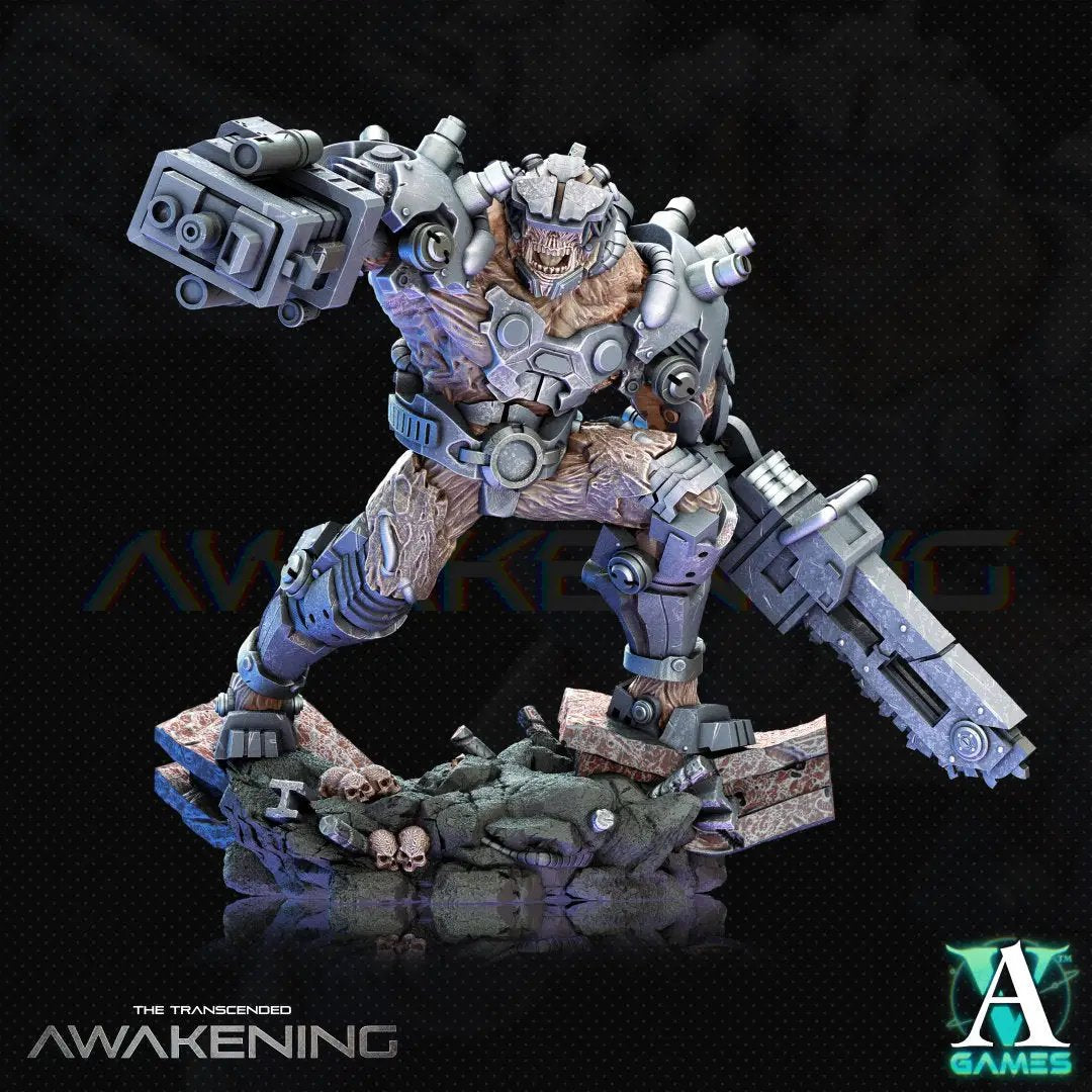 3D printed Transcended Fleshgraft model by Last Hope Miniatures for Archvillain Games, featuring detailed alien-like creature design.
