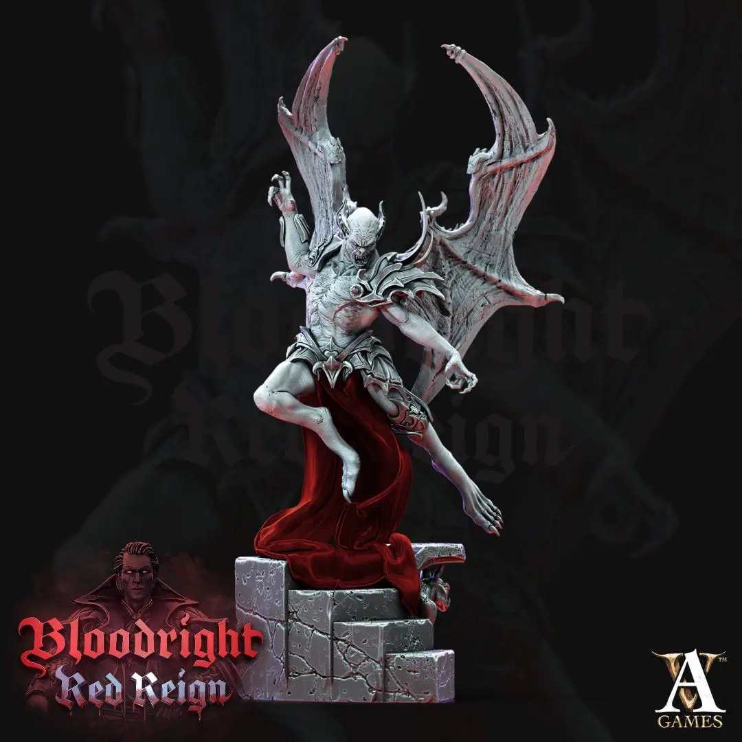 3D printed Vampire Elder model by Last Hope Miniatures for Archvillain Games, featuring detailed vampire figure with dark, gothic design.
