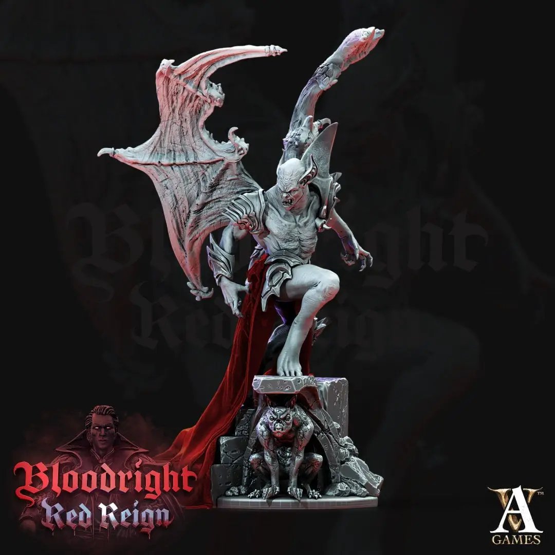 3D printed Vampire Elder model by Last Hope Miniatures for Archvillain Games, featuring detailed vampire character with dark attire and menacing pose.