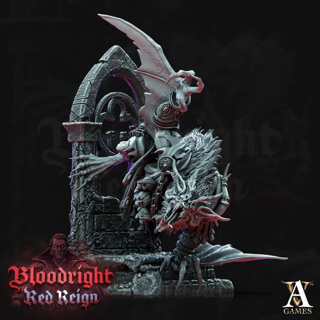 3D printed Vampire Miasma model by Last Hope Miniatures for Archvillain Games, featuring a dark, eerie vampire creature with detailed textures.