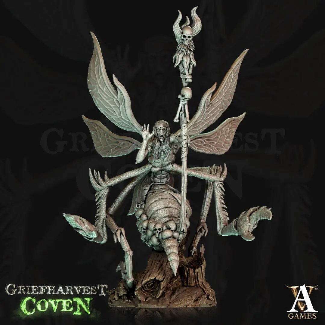 3D printed Wailwasp model by Last Hope Miniatures for Archvillain Games, detailed insect-like creature with intricate design.