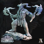 3D printed Yeti model by Last Hope Miniatures for Archvillain Games, detailed figure with textured fur and imposing stance.
