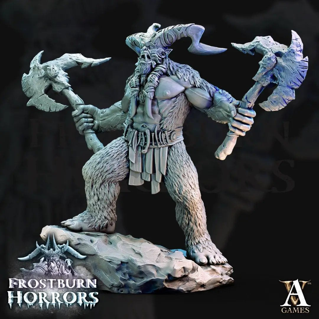 3D printed Yeti model by Last Hope Miniatures for Archvillain Games, detailed figure with textured fur and imposing stance.