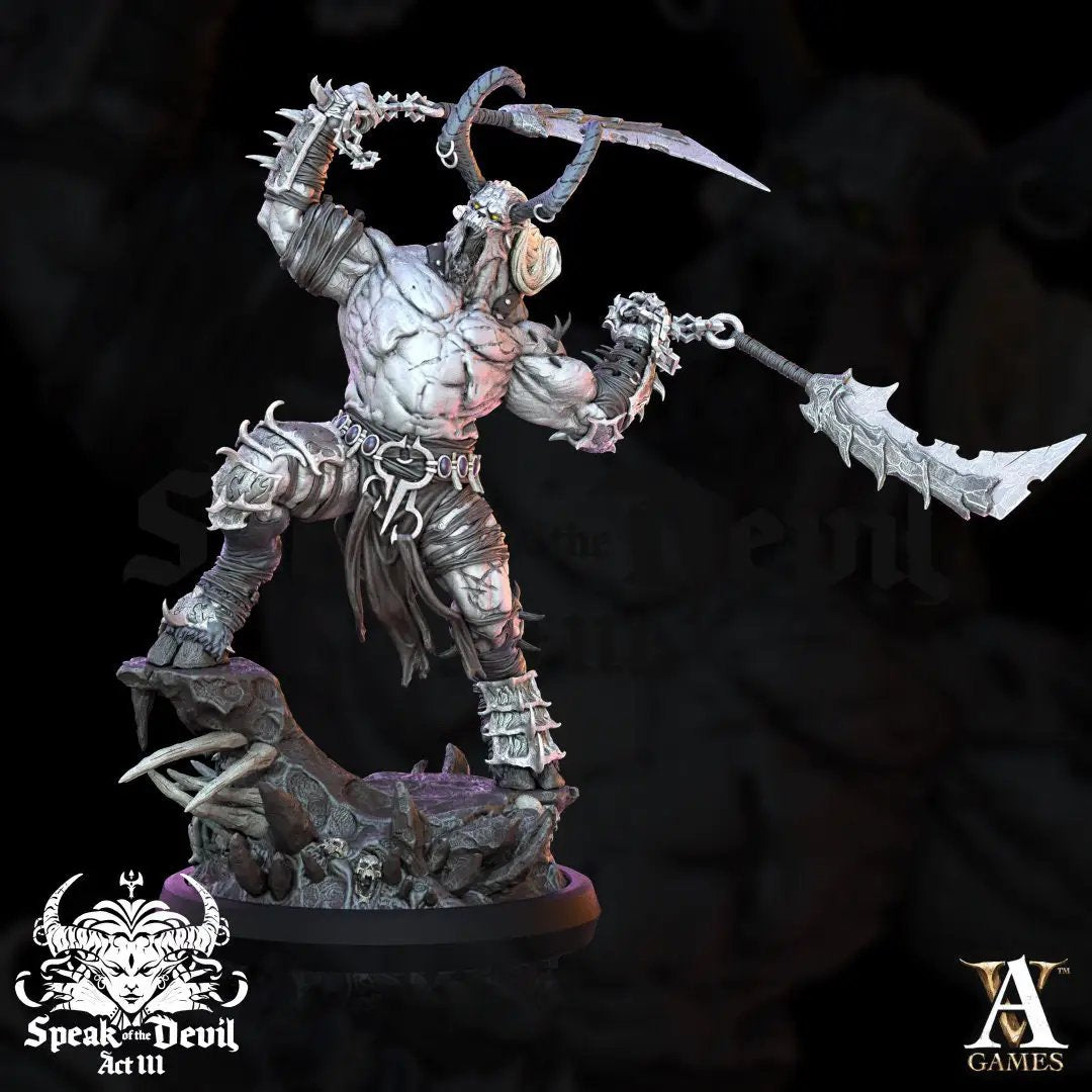 3D printed Marnak'Nai model by Archvillain Games, designed by Last Hope Miniatures, showing intricate details and dynamic pose.