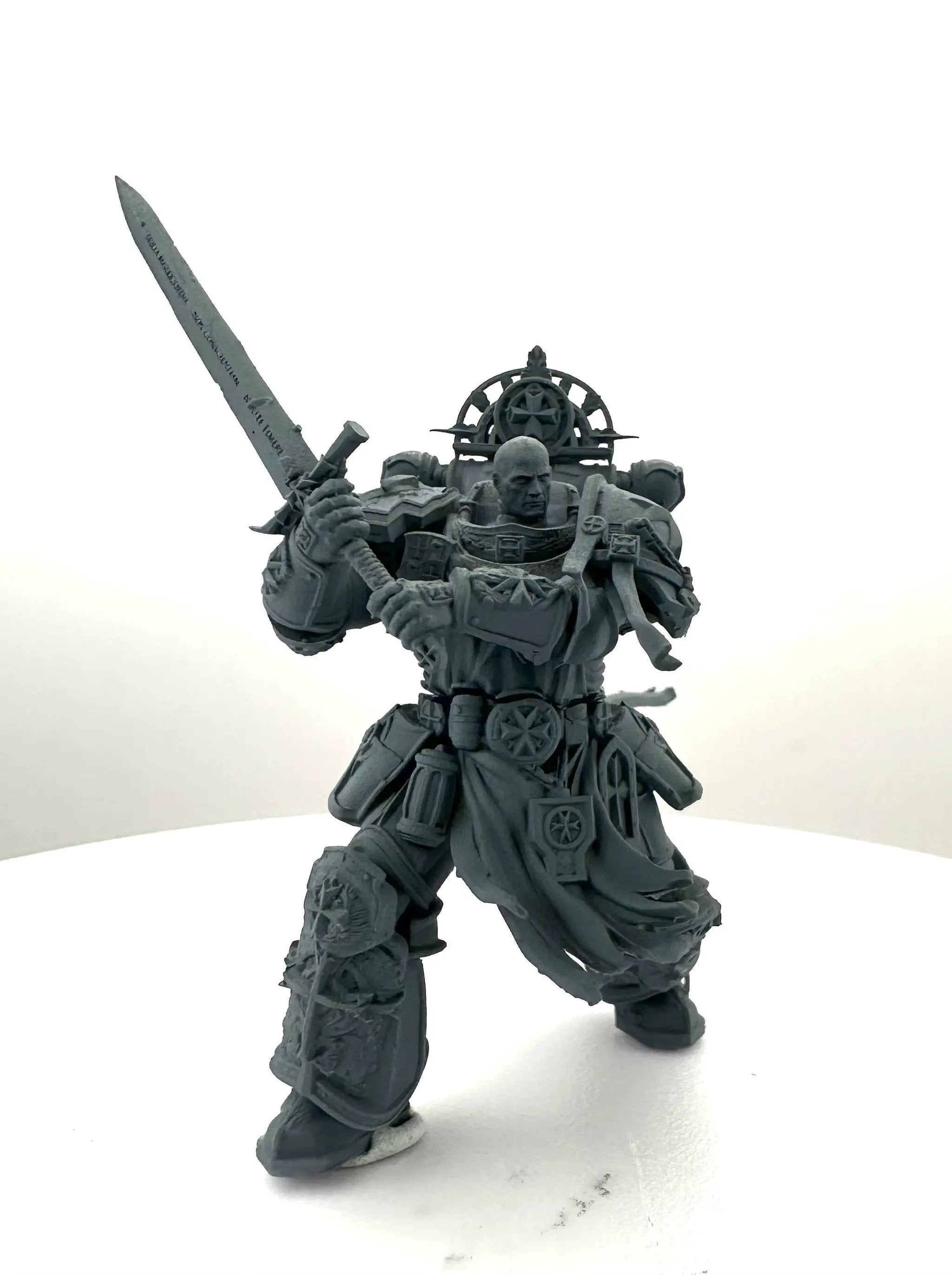 3D printed High Templar model by Last Hope Miniatures, detailed sci-fi figure with intricate armor and staff, designed by 3DArtGuy Miniatures.