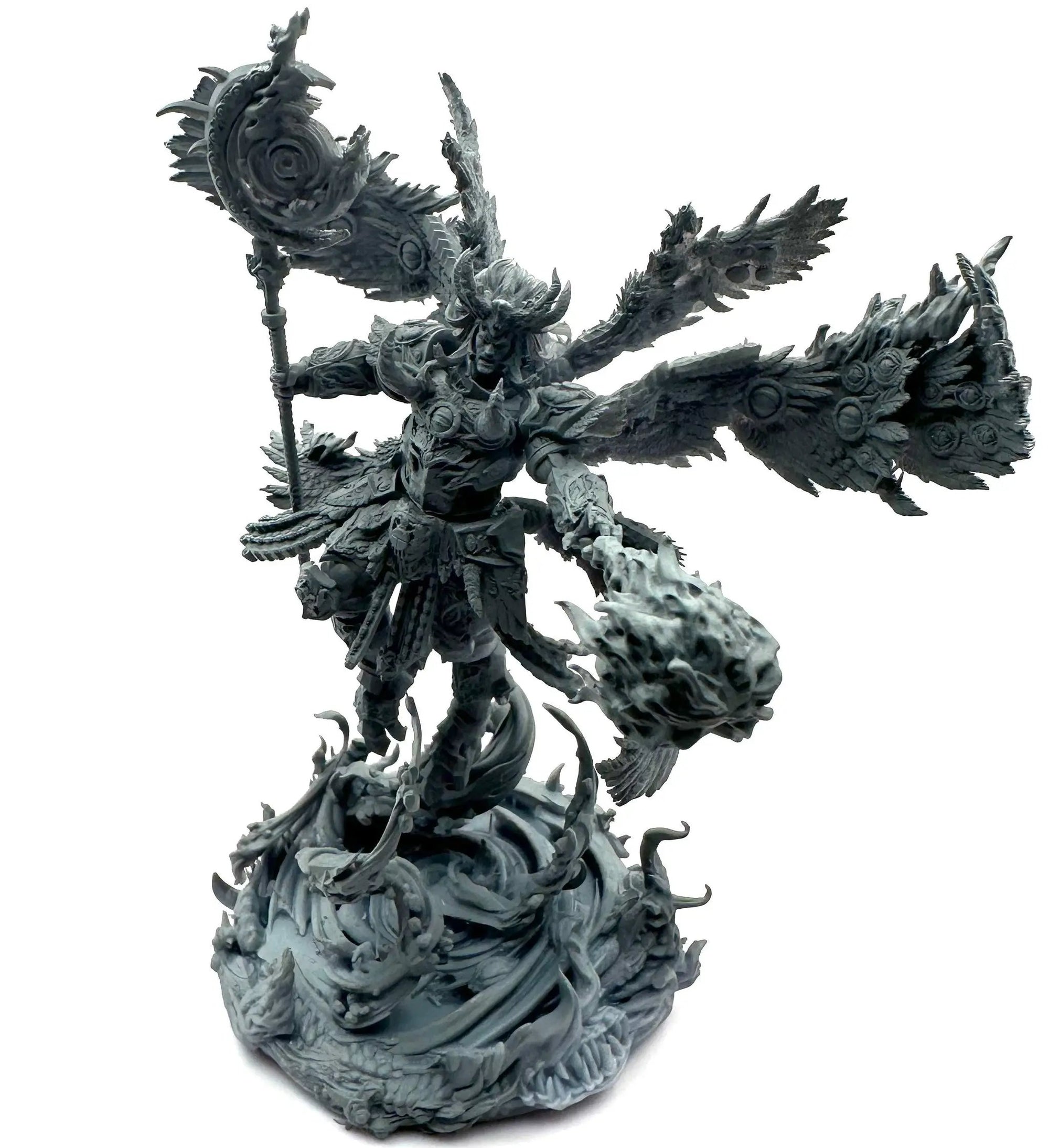 3D printed giant wizard model from Last Hope Miniatures by 3DArtGuy Miniatures, featuring intricate details and a commanding pose.