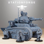 3D printed GrimGuard Light Tank model by Last Hope Miniatures, featuring detailed armor and weaponry, designed for tabletop gaming.