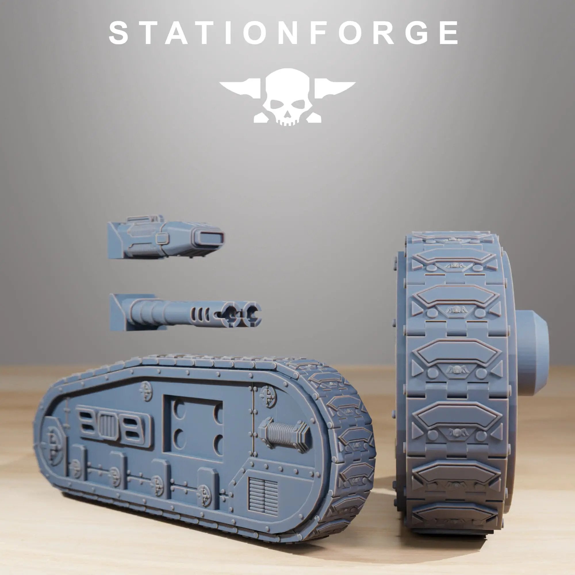 3D printed GrimGuard Light Tank model by StationForge Miniatures, detailed miniature from Last Hope Miniatures collection.