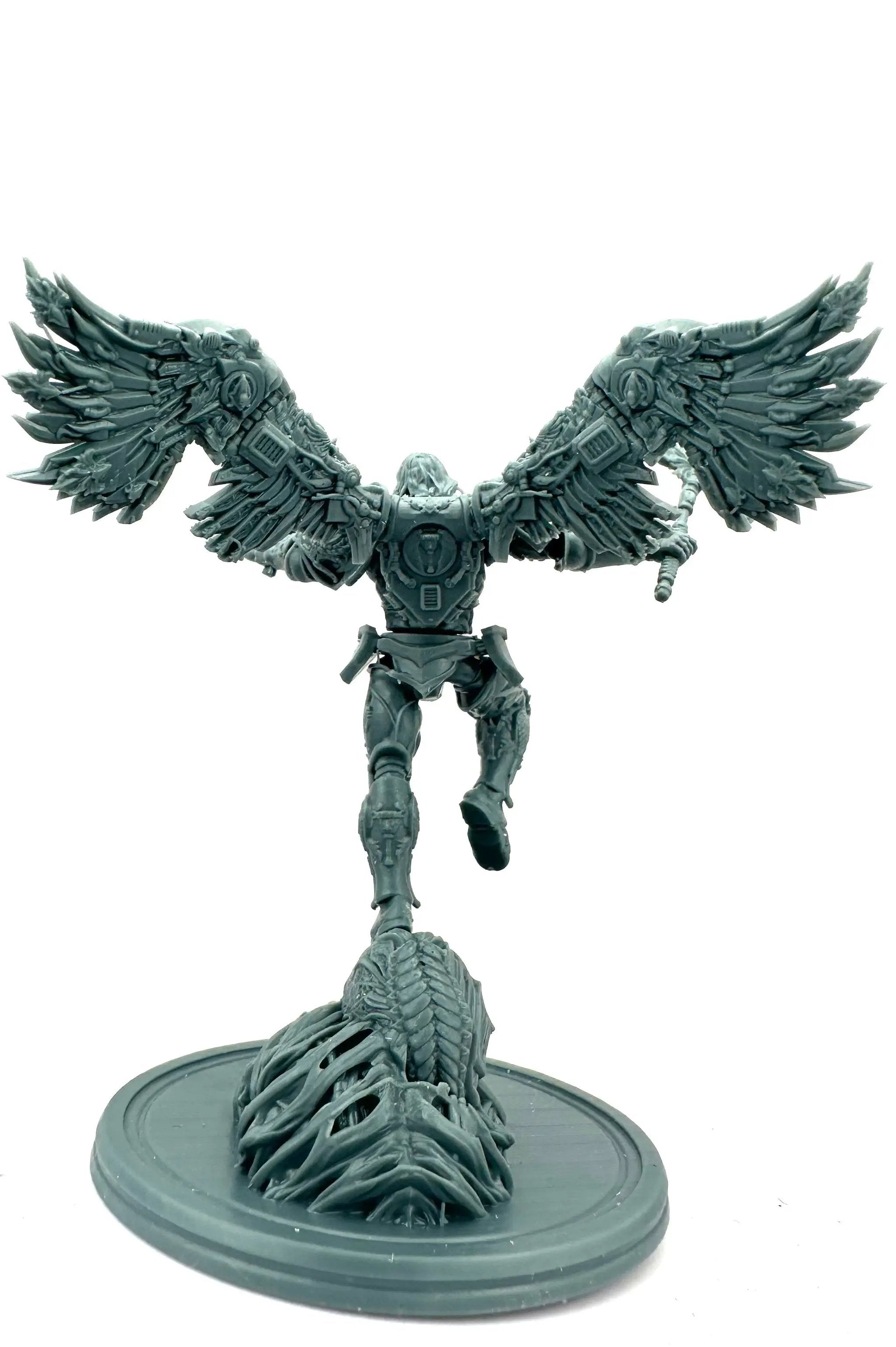 3D Printed Angel of Hosts model by Last Hope Miniatures, detailed miniature figure from 3DArtGuy Miniatures, displayed on a white background.