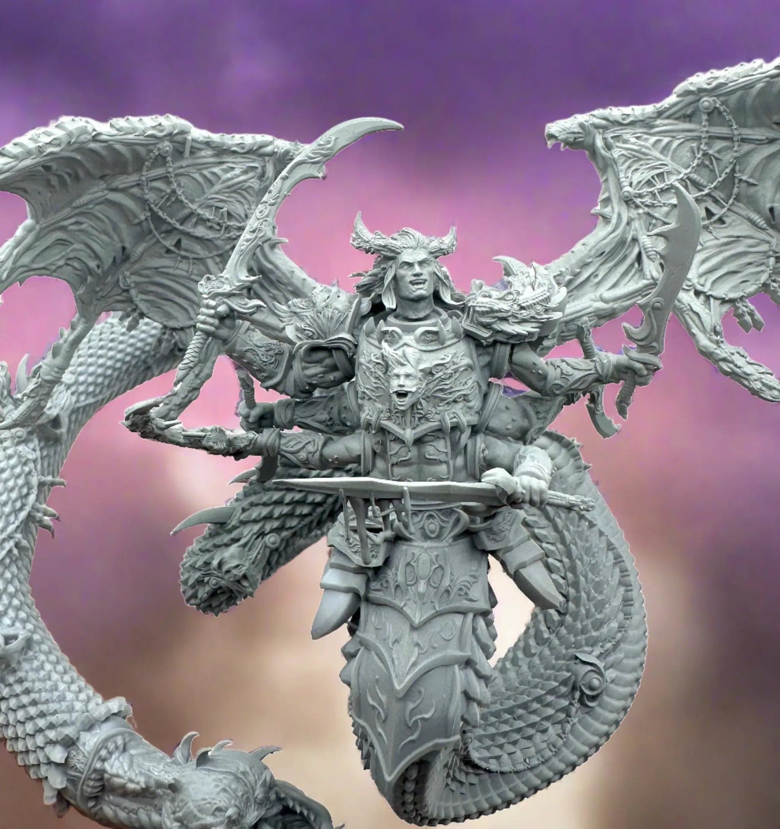 Large 3D printed Daemon Snake model by Last Hope Miniatures, detailed with scales and menacing features, created by 3DArtGuy Miniatures.
