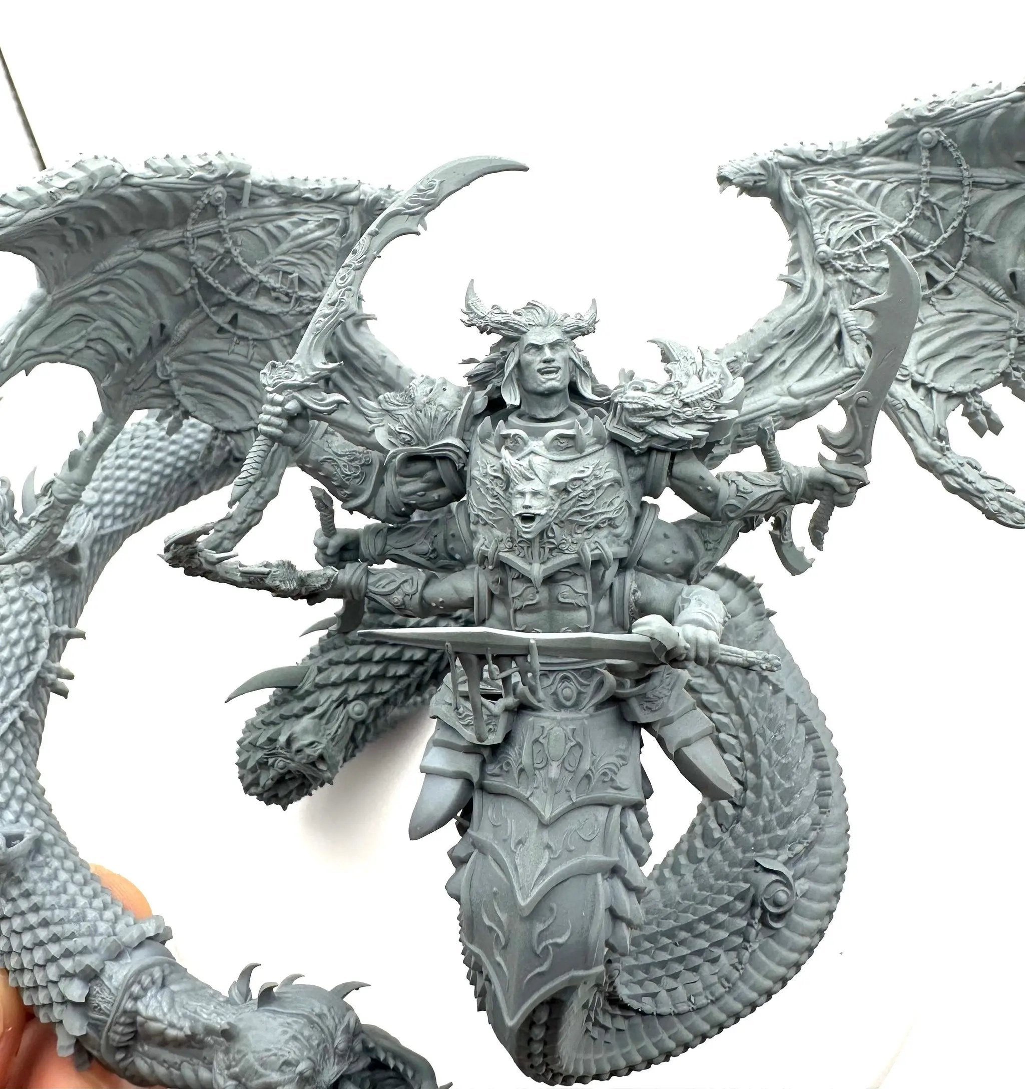 3D Printed Giant Daemon Snake model by Last Hope Miniatures, detailed miniature sculpture for tabletop gaming or display.