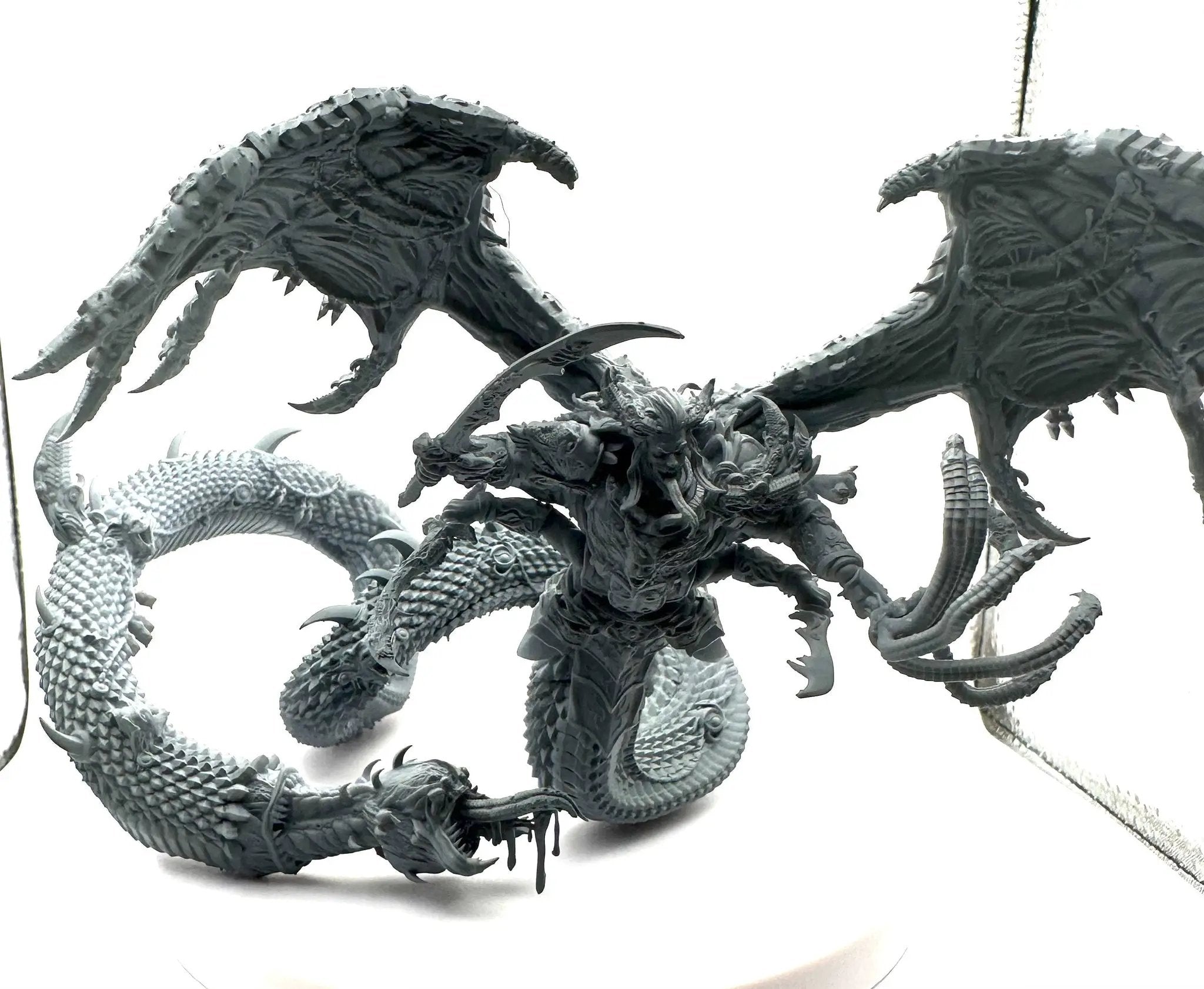 3D printed Giant Daemon Snake model by 3DArtGuy Miniatures, showing detailed sculpt with textured scales and menacing pose.