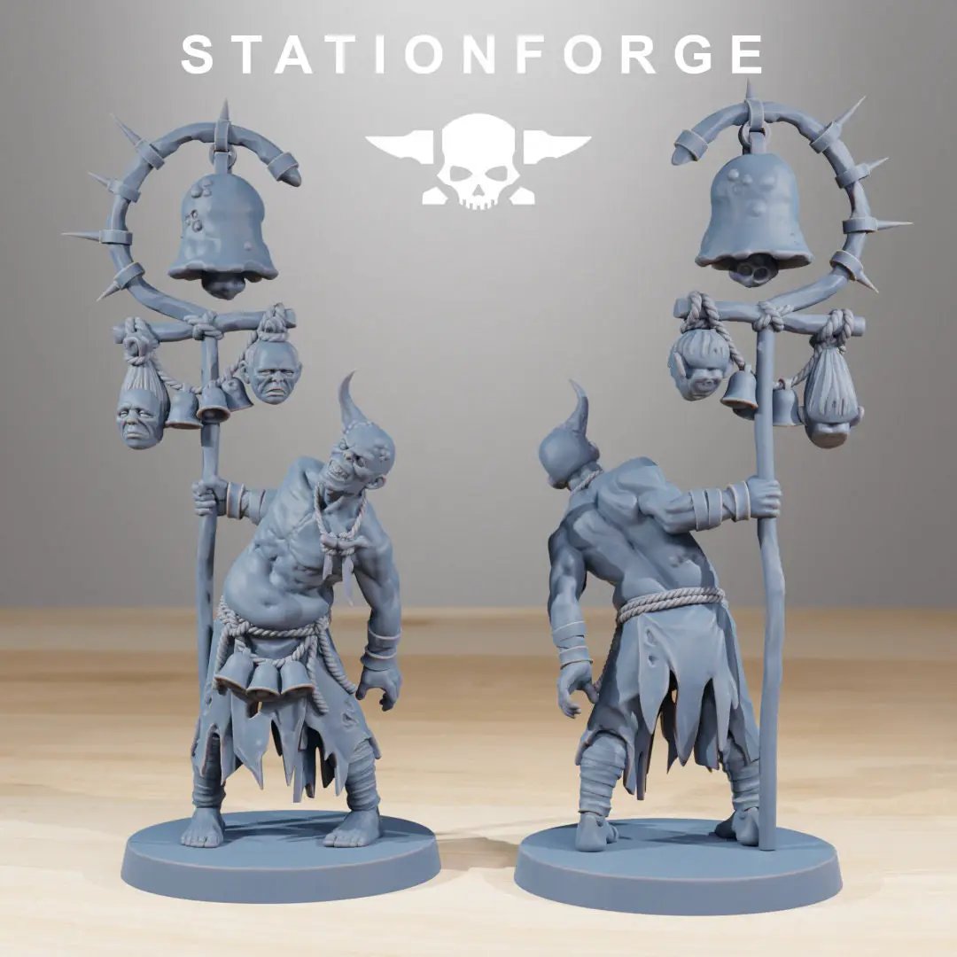 Set of 11 3D printed Corrupted Guard Walkers models by Last Hope Miniatures for StationForge Miniatures tabletop gaming.