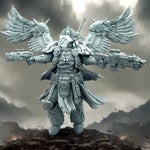 3D Printed Cowled Angel model by Last Hope Miniatures, detailed angel figure with wings and hood, designed for tabletop gaming.