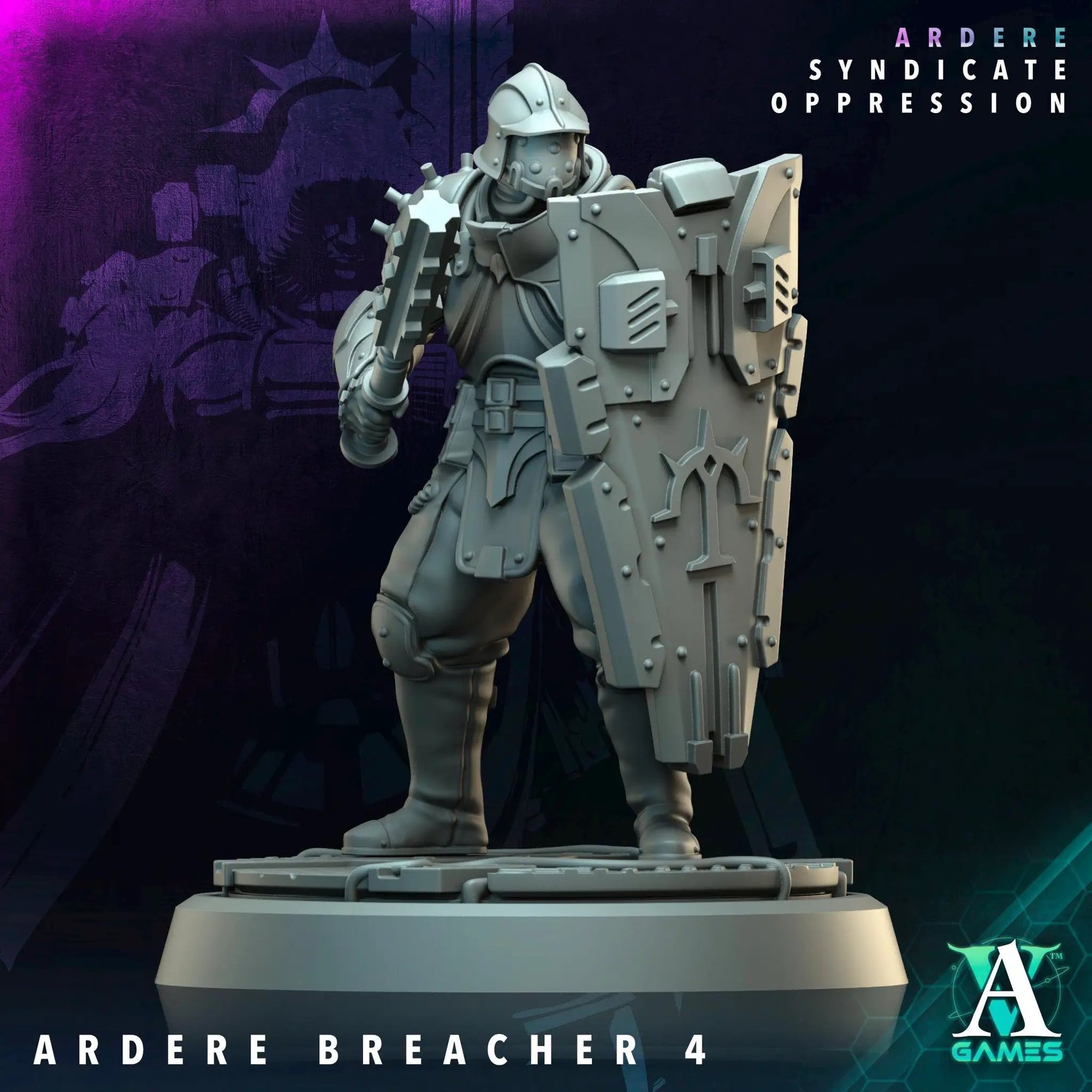 3D printed Ardere Breachers miniature by Last Hope Miniatures, detailed sci-fi combat figures from Archvillain Games.