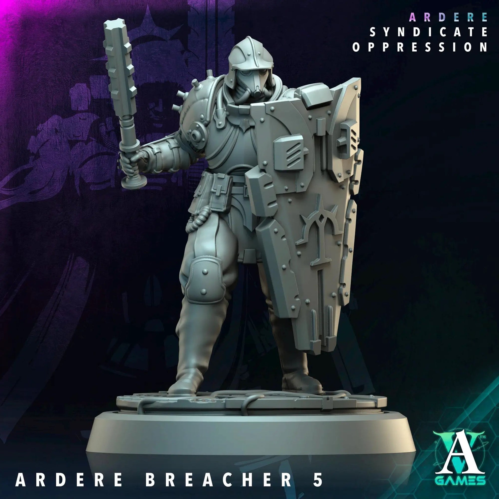 3D printed Ardere Breachers miniature by Last Hope Miniatures for Archvillain Games, showing detailed sci-fi combat figures.