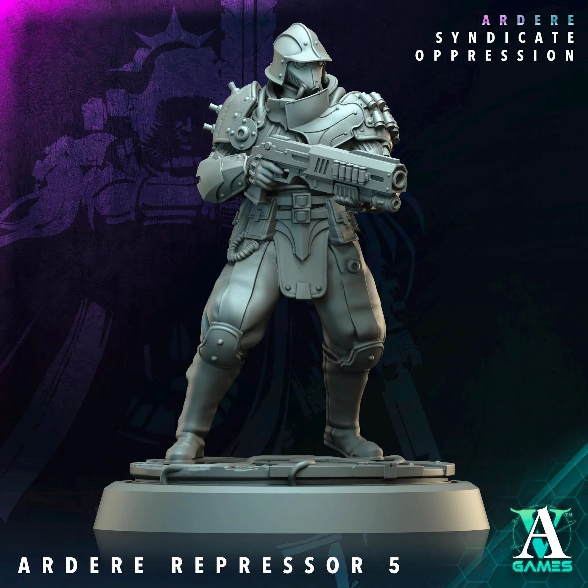 3D printed Ardere Repressors miniature by Last Hope Miniatures, detailed model from Archvillain Games for tabletop gaming.