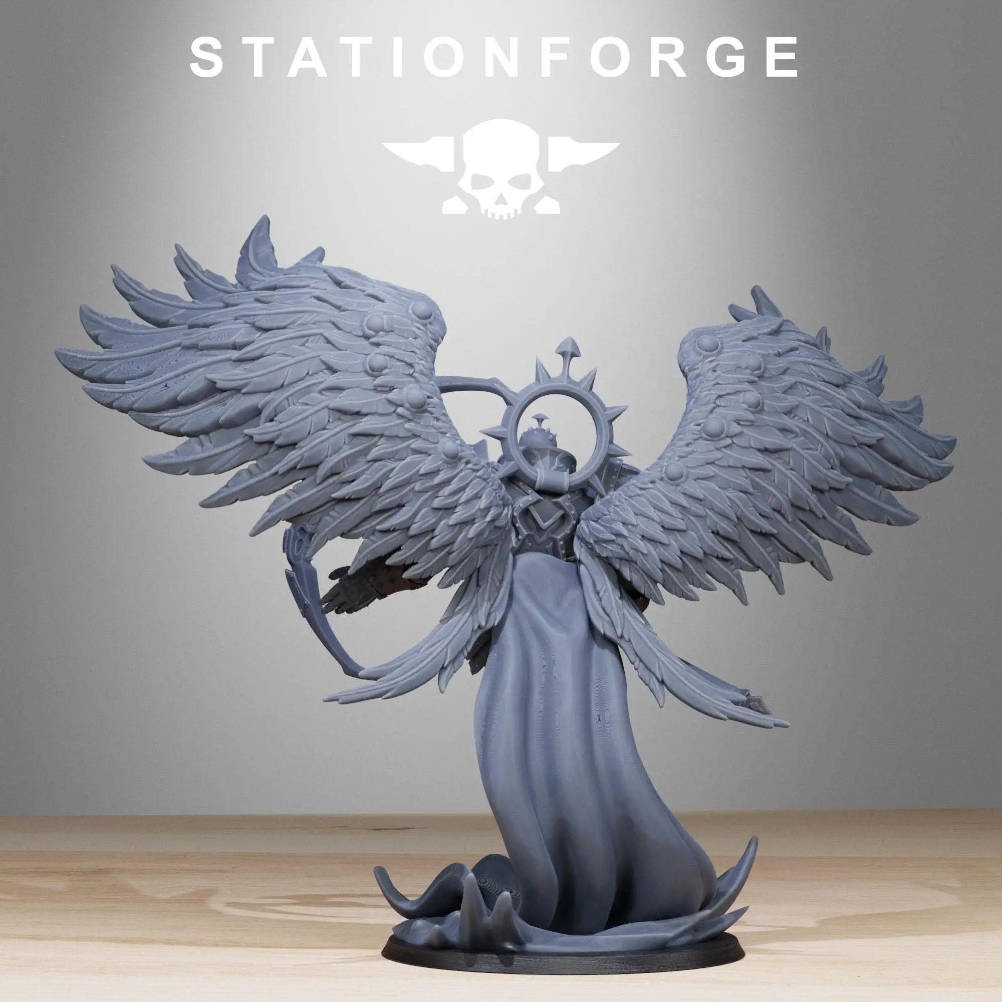 3D printed Corrupted Archon Angel miniature by StationForge Miniatures, featuring dark, twisted angelic details and intricate sculpting.