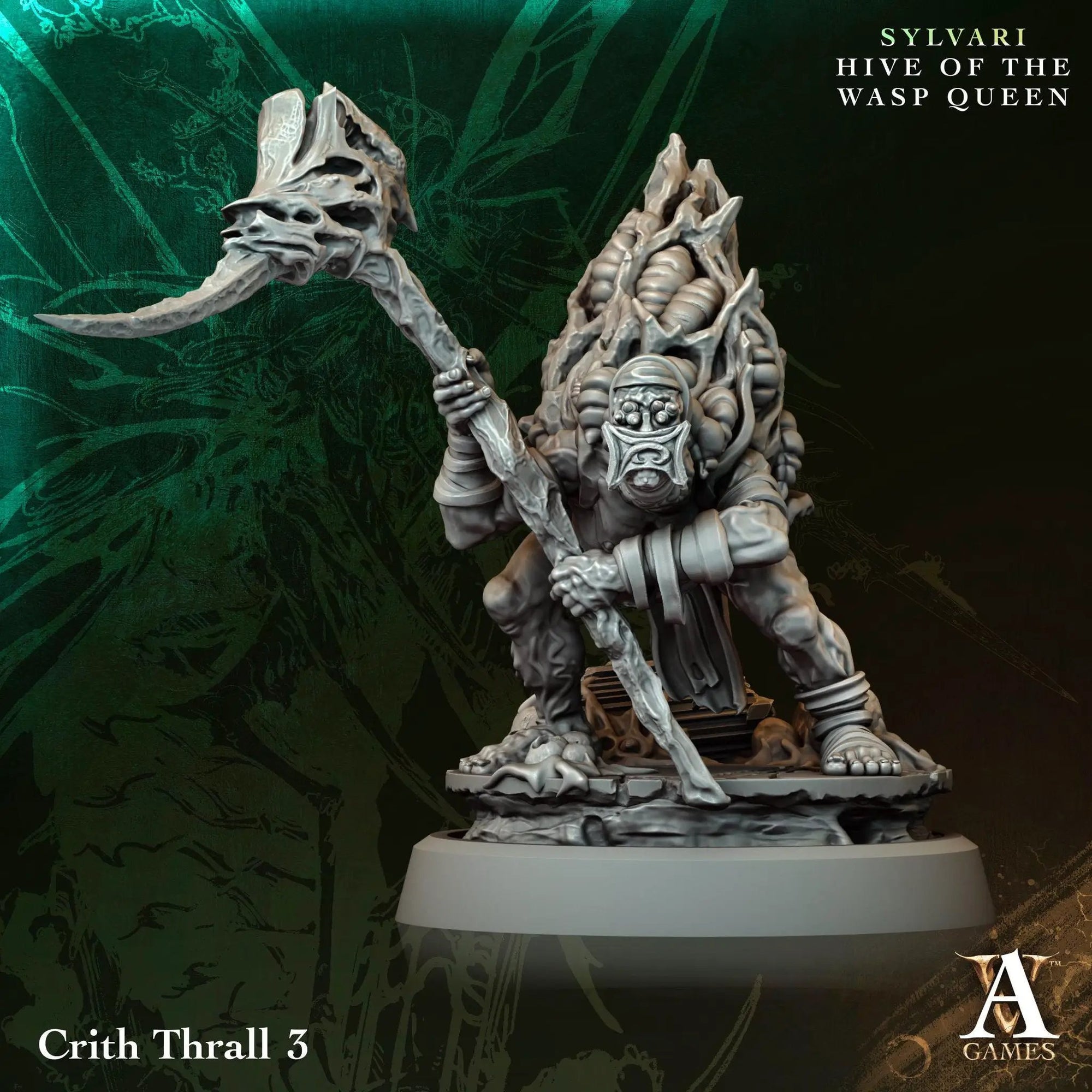 3D printed Crith Thrall miniature by Last Hope Miniatures for Archvillain Games, showing detailed creature with textured surface.
