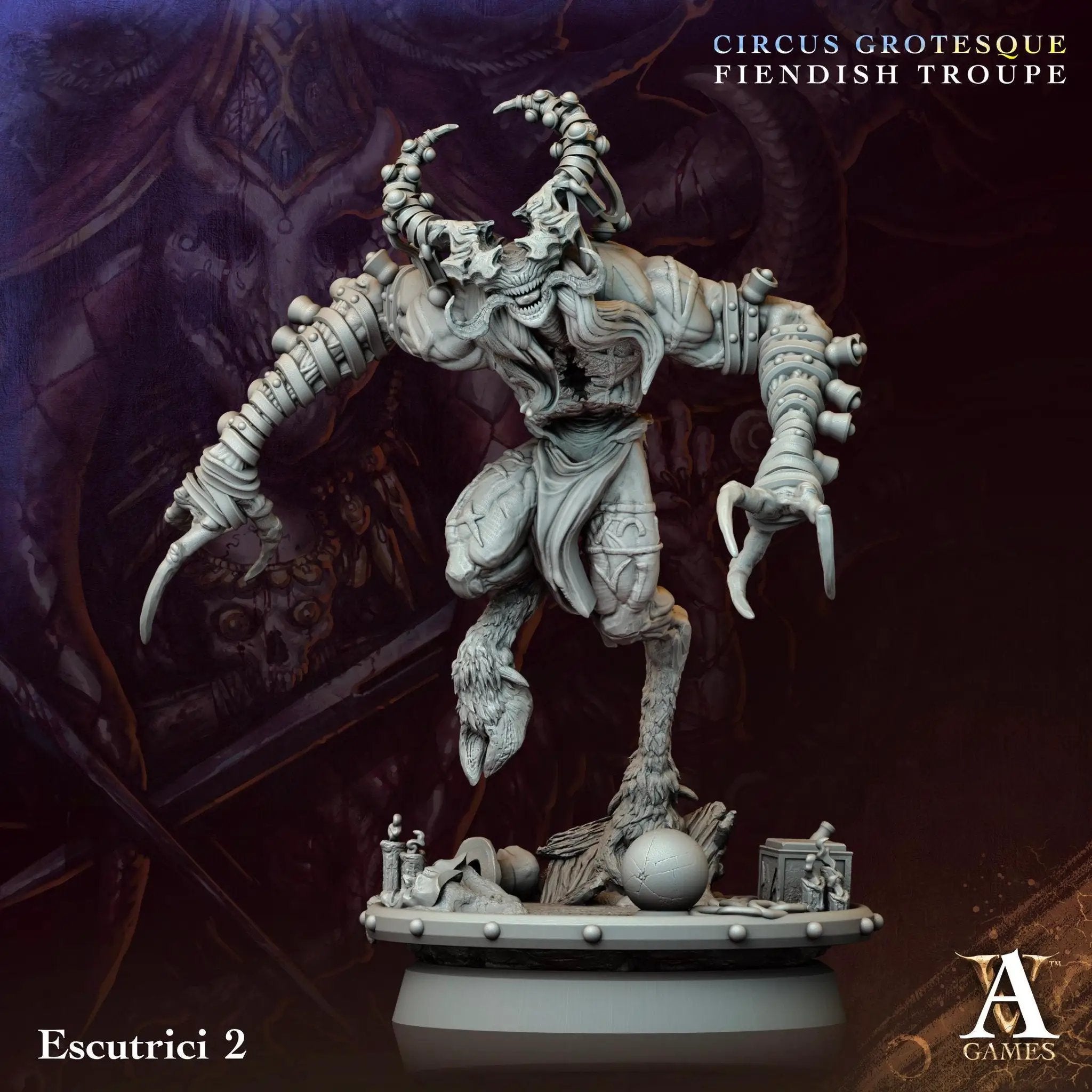 3D printed Escutrici miniature by Last Hope Miniatures for tabletop gaming, showcasing intricate armor and weapon details.