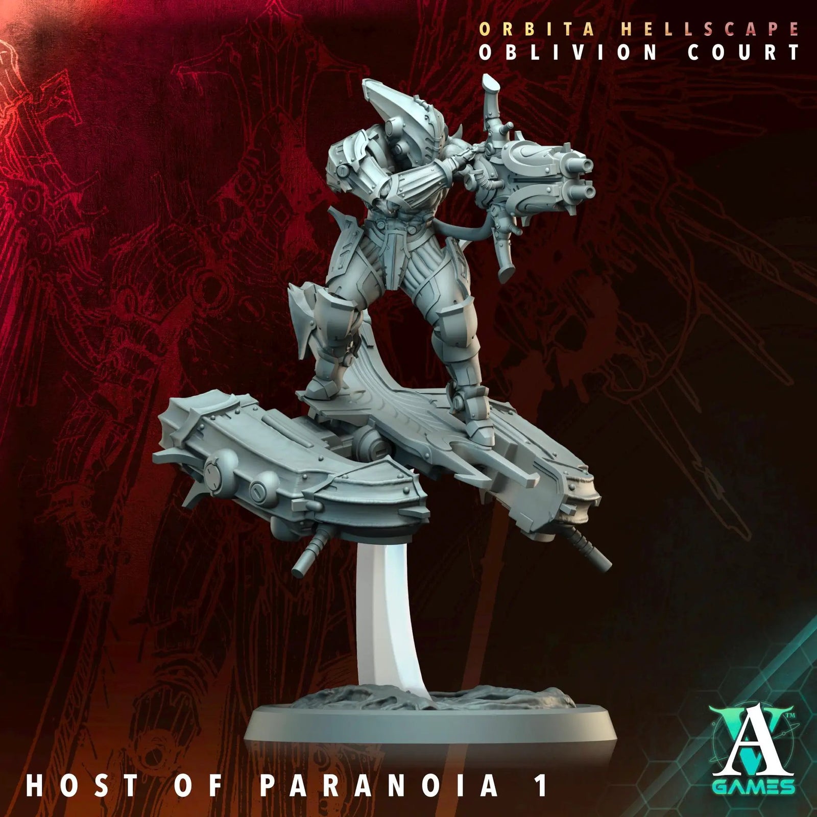 3D printed Host of Paranoia miniature by Last Hope Miniatures for Archvillain Games, detailed sci-fi character model.