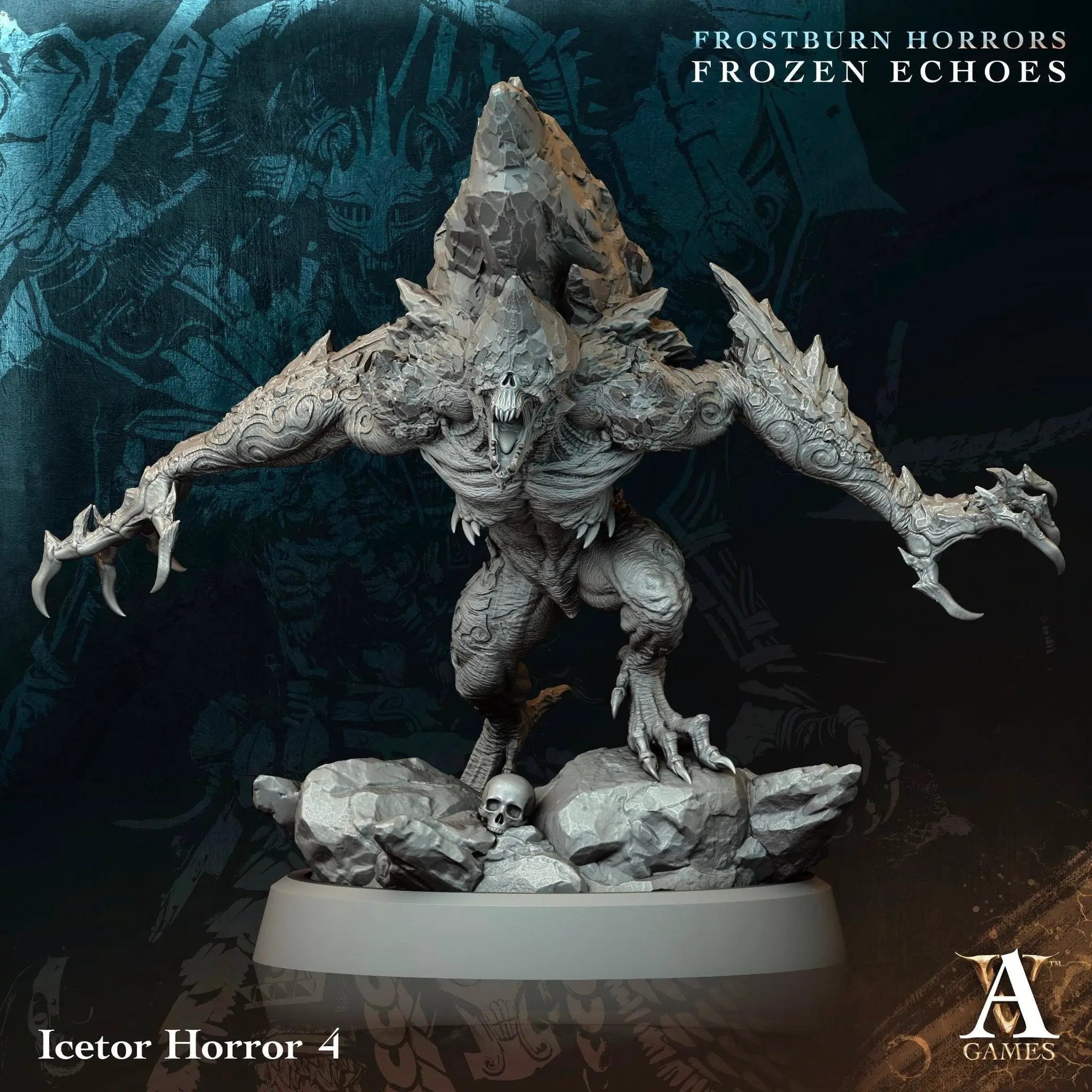 3D printed Icetor Horrors miniatures by Last Hope Miniatures, detailed sci-fi creature models for tabletop gaming.