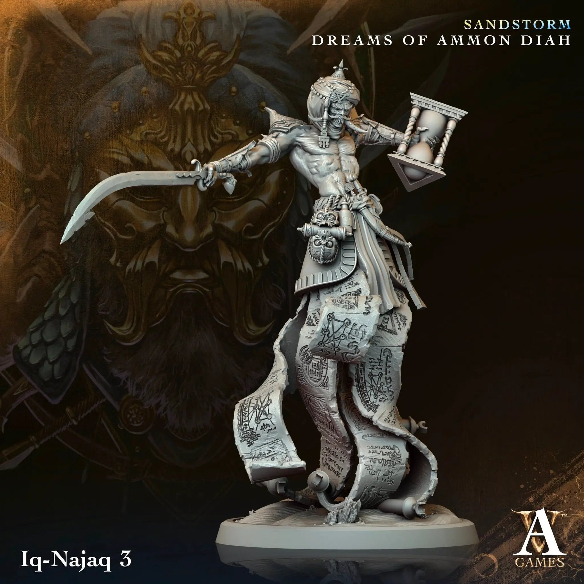 3D printed Iq-Najaq miniature by Last Hope Miniatures, featuring detailed Norse-inspired design from Archvillain Games.