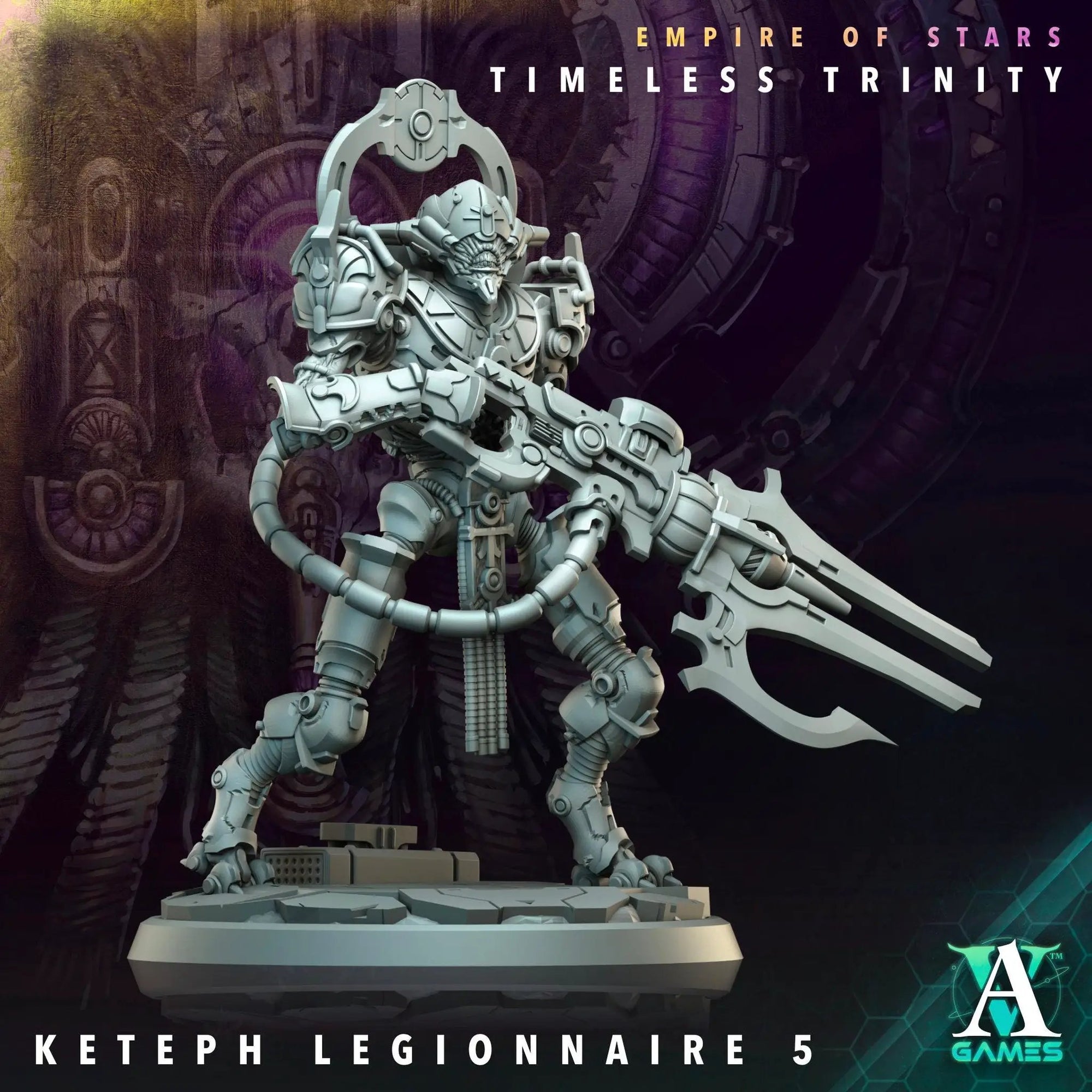 3D printed Keteph Legionnaires miniature by Last Hope Miniatures for Archvillain Games, featuring detailed armor and weaponry.