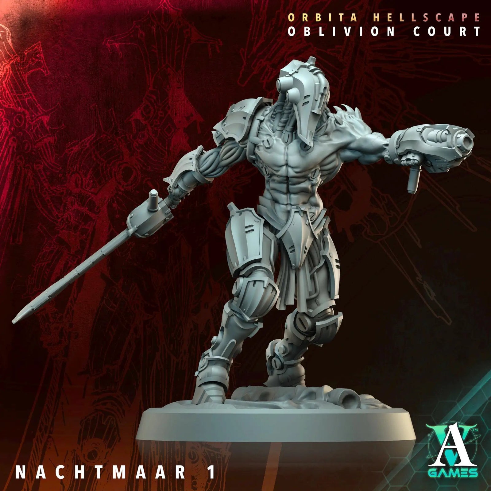 3D printed Nachtmaar miniature by Last Hope Miniatures for Archvillain Games, featuring detailed design and intricate textures.
