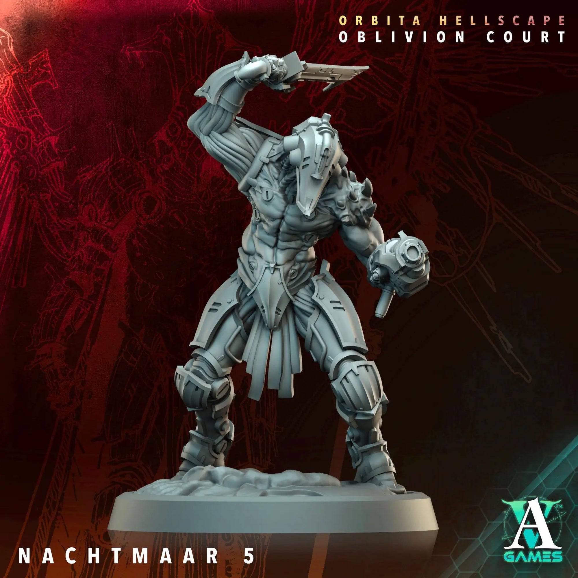 3D printed Nachtmaar miniature by Last Hope Miniatures for Archvillain Games, featuring detailed design and intricate textures.