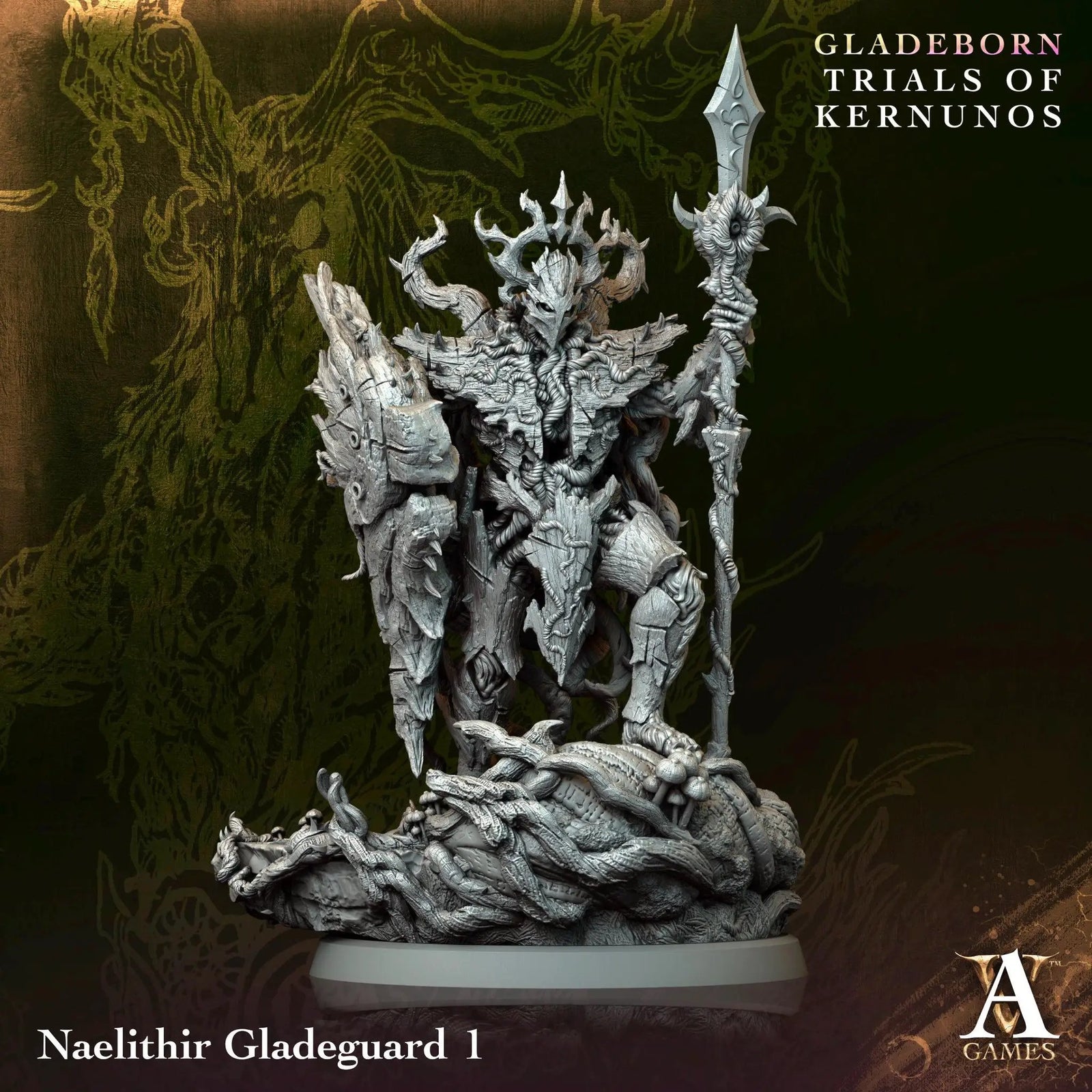 3D printed Naelithir Gladeguard miniature by Last Hope Miniatures, detailed fantasy figure with armor and bow in natural pose.