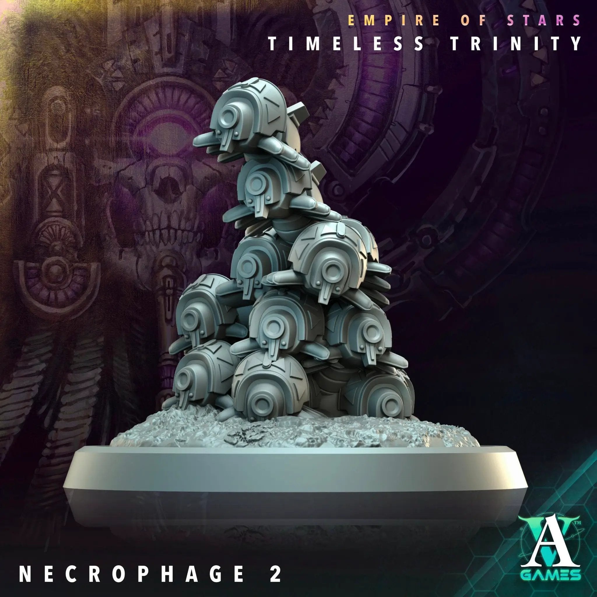 3D printed Necrophages miniature by Last Hope Miniatures for Archvillain Games, showing detailed undead creature with eerie features.
