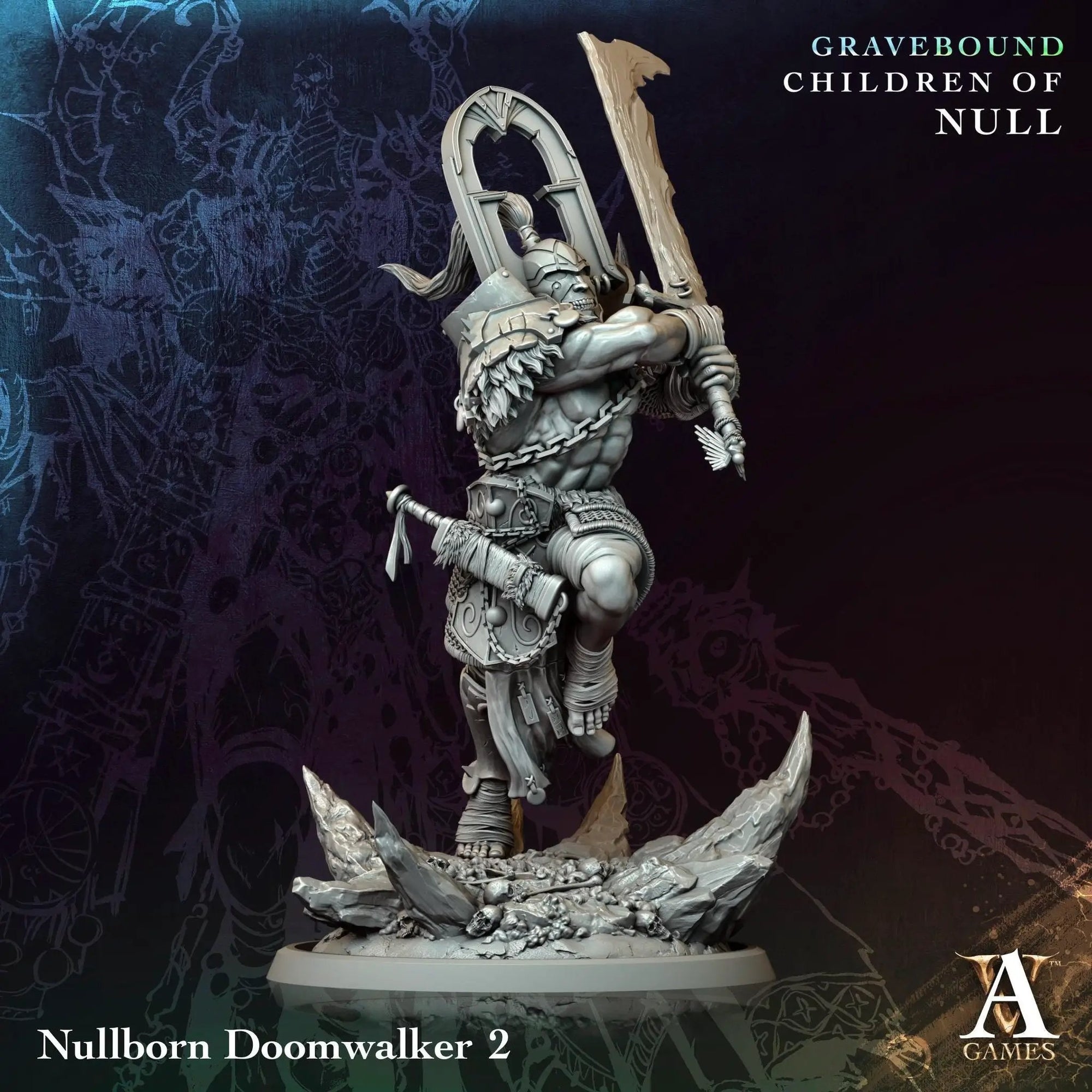 3D printed Nullborn Doomwalkers miniatures by Last Hope Miniatures, featuring detailed undead warrior figures from Archvillain Games.