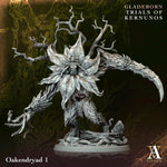 3D printed Oakendryads miniature by Last Hope Miniatures for Archvillain Games, featuring detailed tree-like forest spirits.