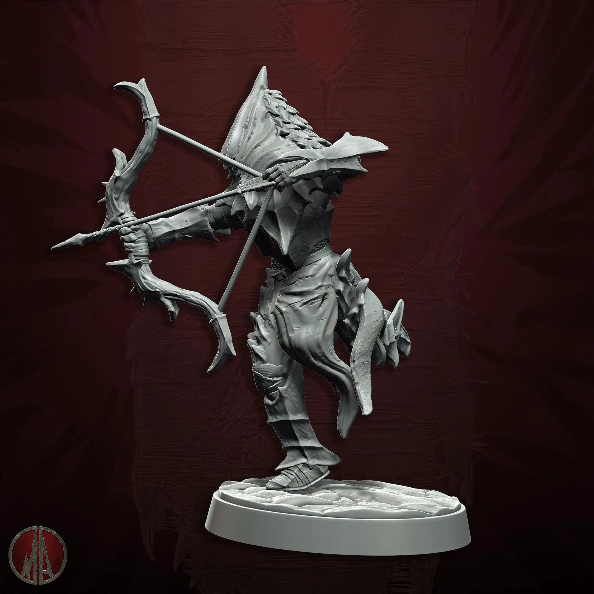 3D printed Orc Archer Champion miniature by Last Hope Miniatures, showing detailed orc figure equipped with bow and armor.