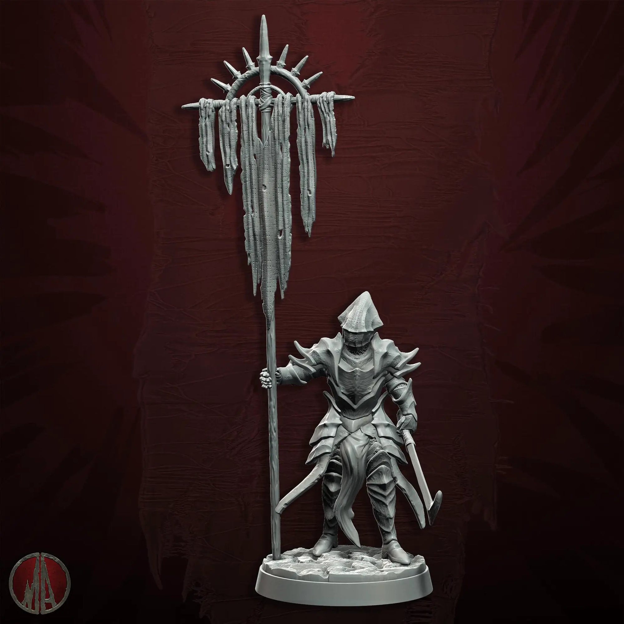 3D printed Orc banner carriers by Last Hope Miniatures for tabletop gaming, featuring detailed orc figures with banners.